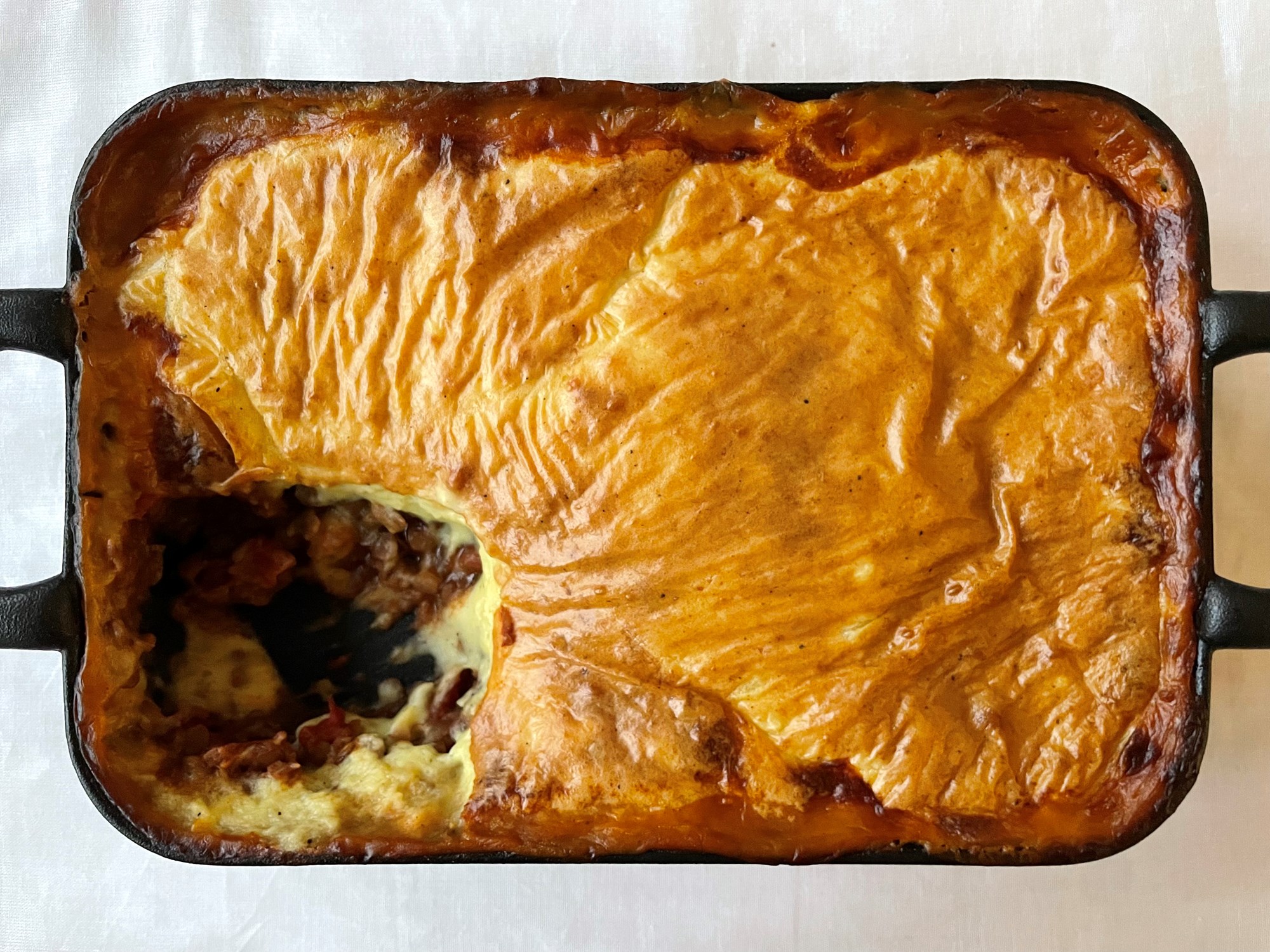 Shepherds pie med de puy linser, ingefær og creme fraiche