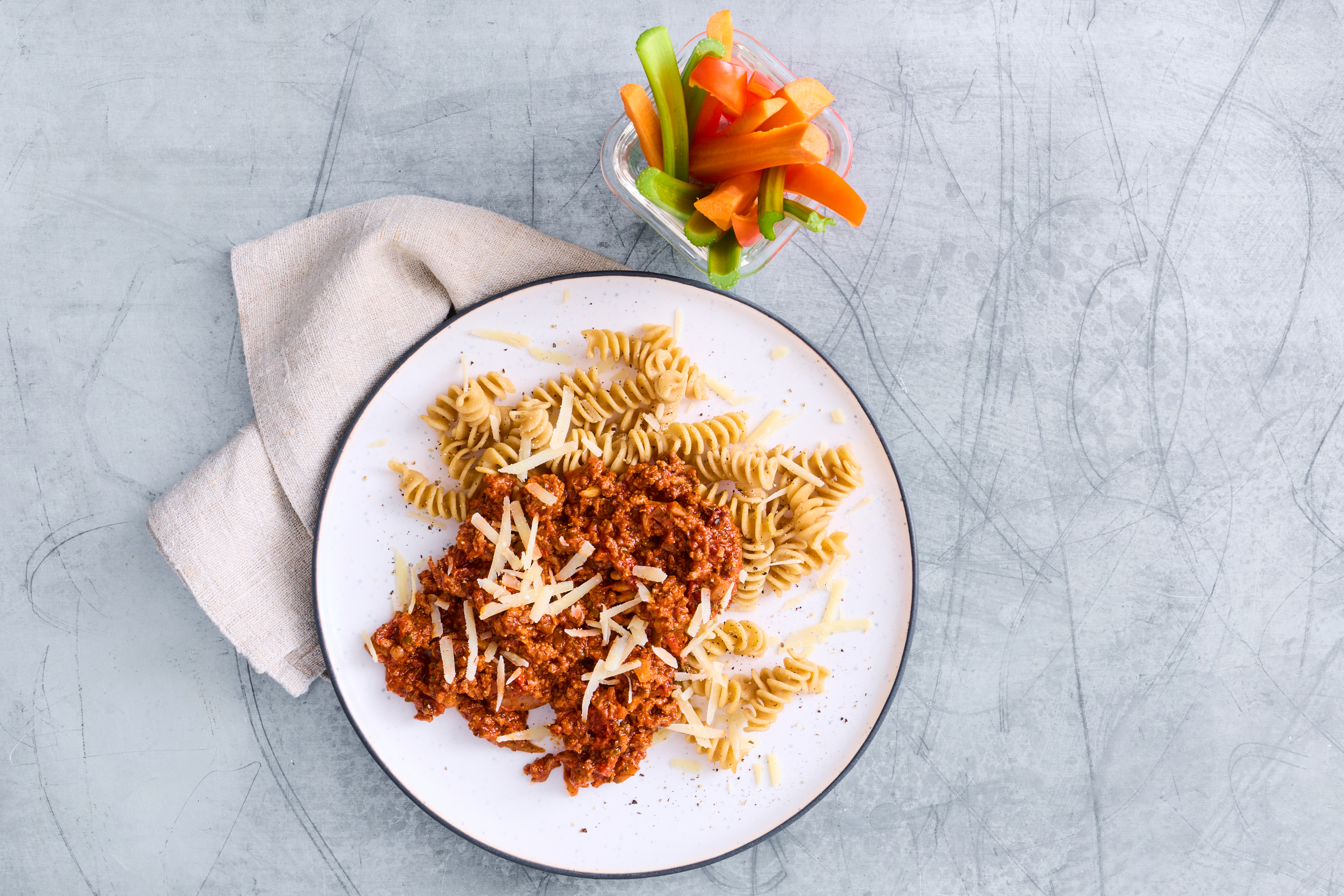 Bolo med pasta og gnavegrønt - tirsdag uge 1