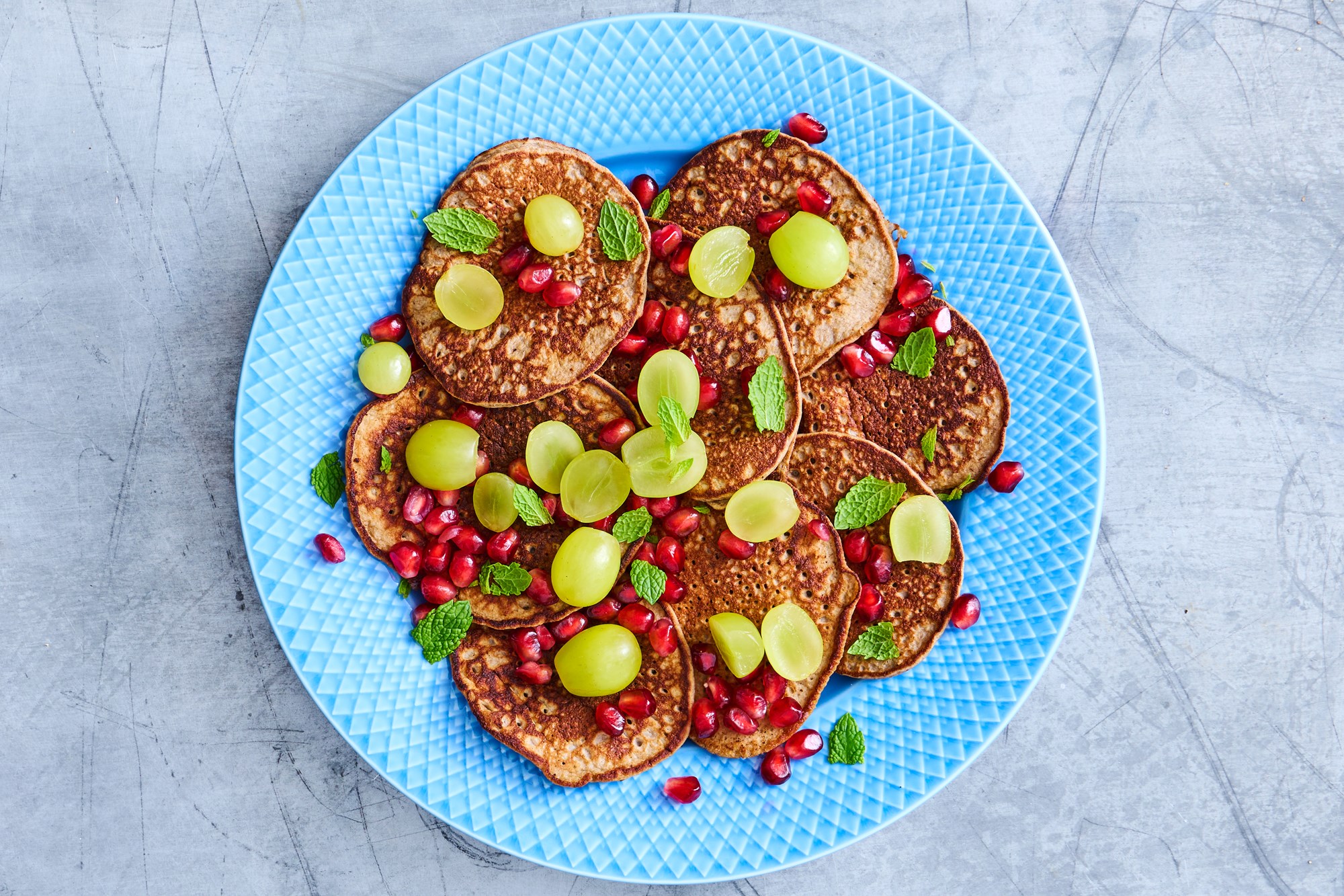 Pandekager med frugtsalat - morgenmad - kun råvarer til 3 dage til 1 og 2 pers. (hvis tilkøbt) - uge 3