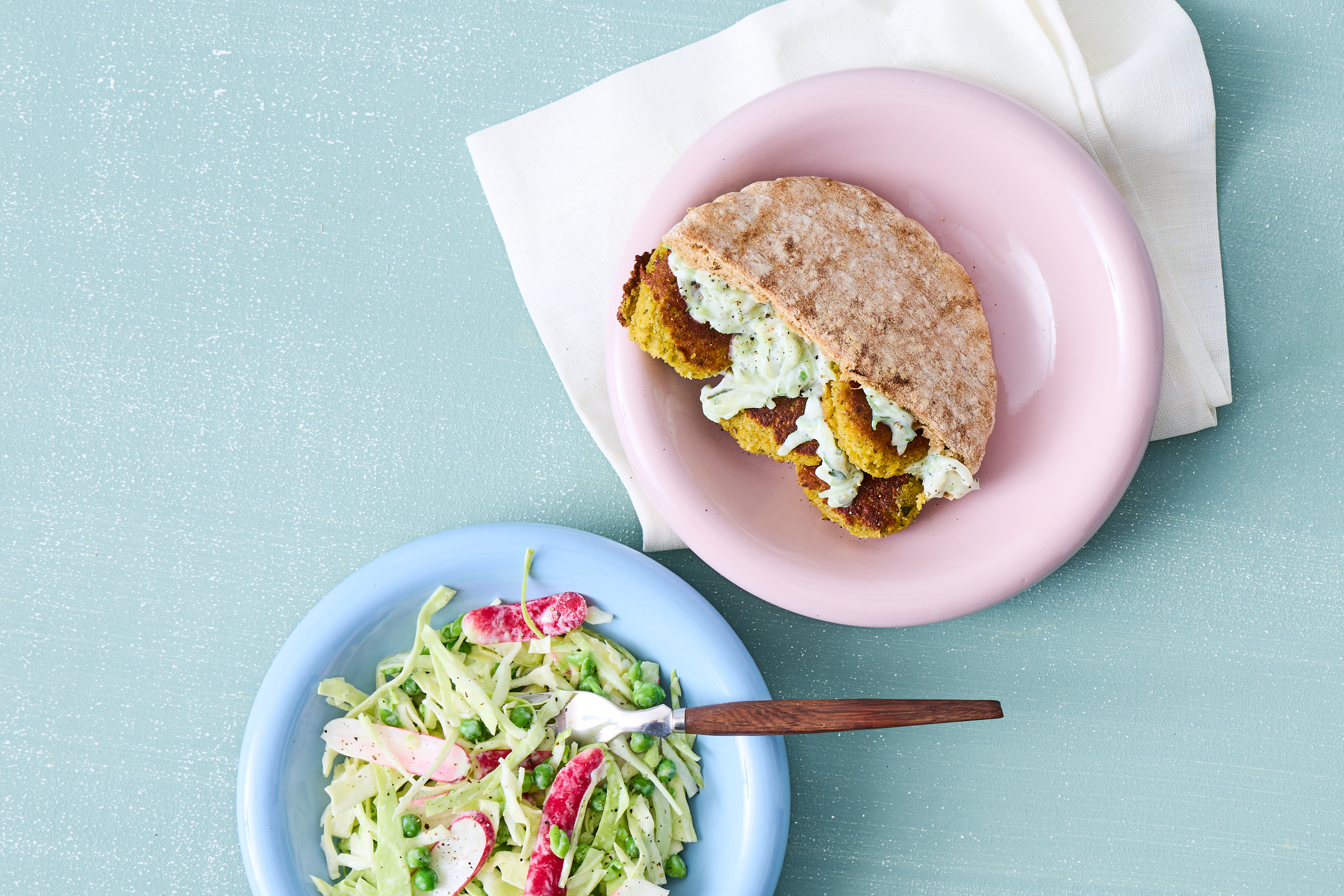 Pitabrød med falafler og tzatziki - onsdag uge 5