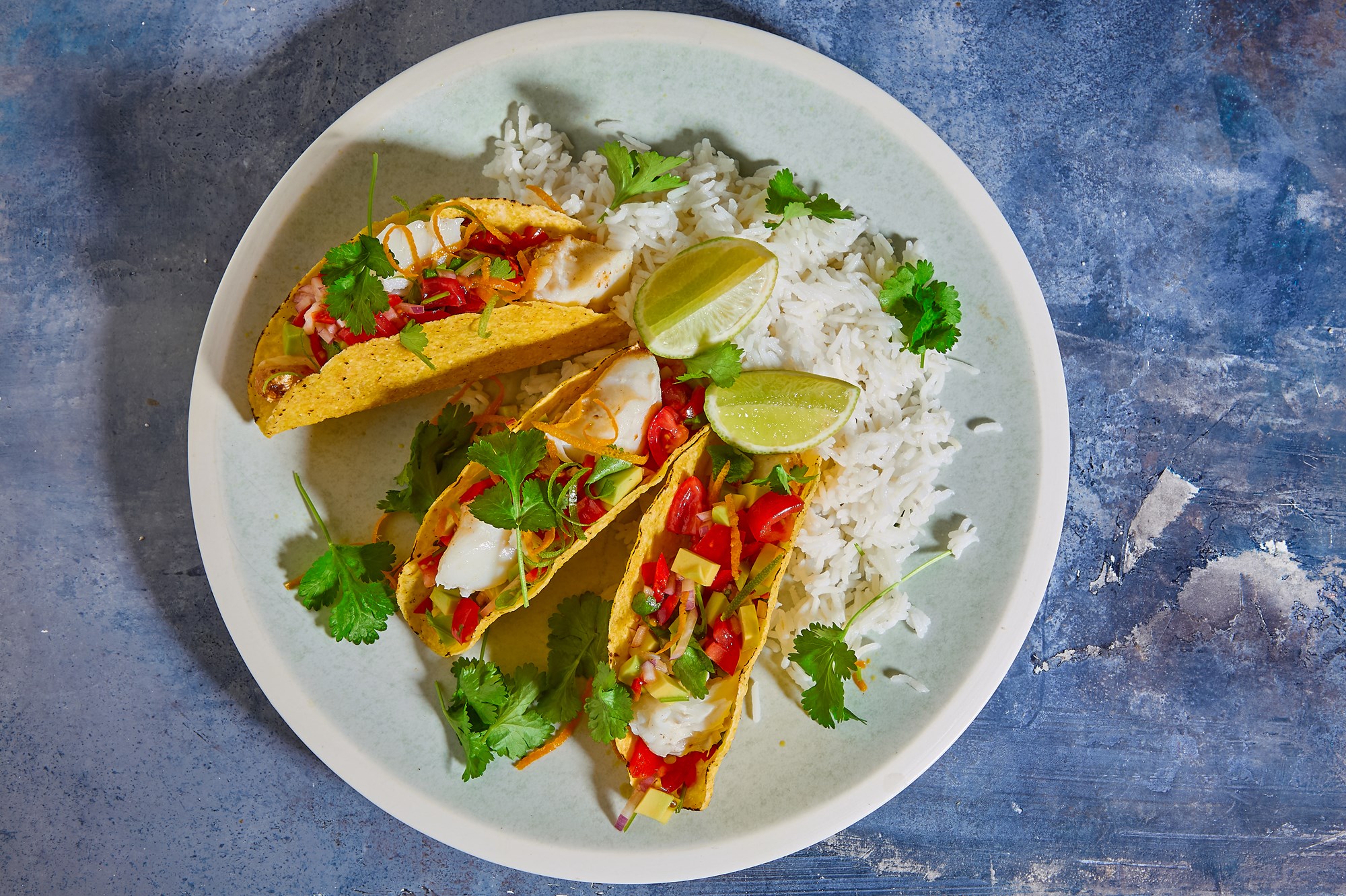 Taco med frisk & spicy salpicón med kuller, citrus og avokado