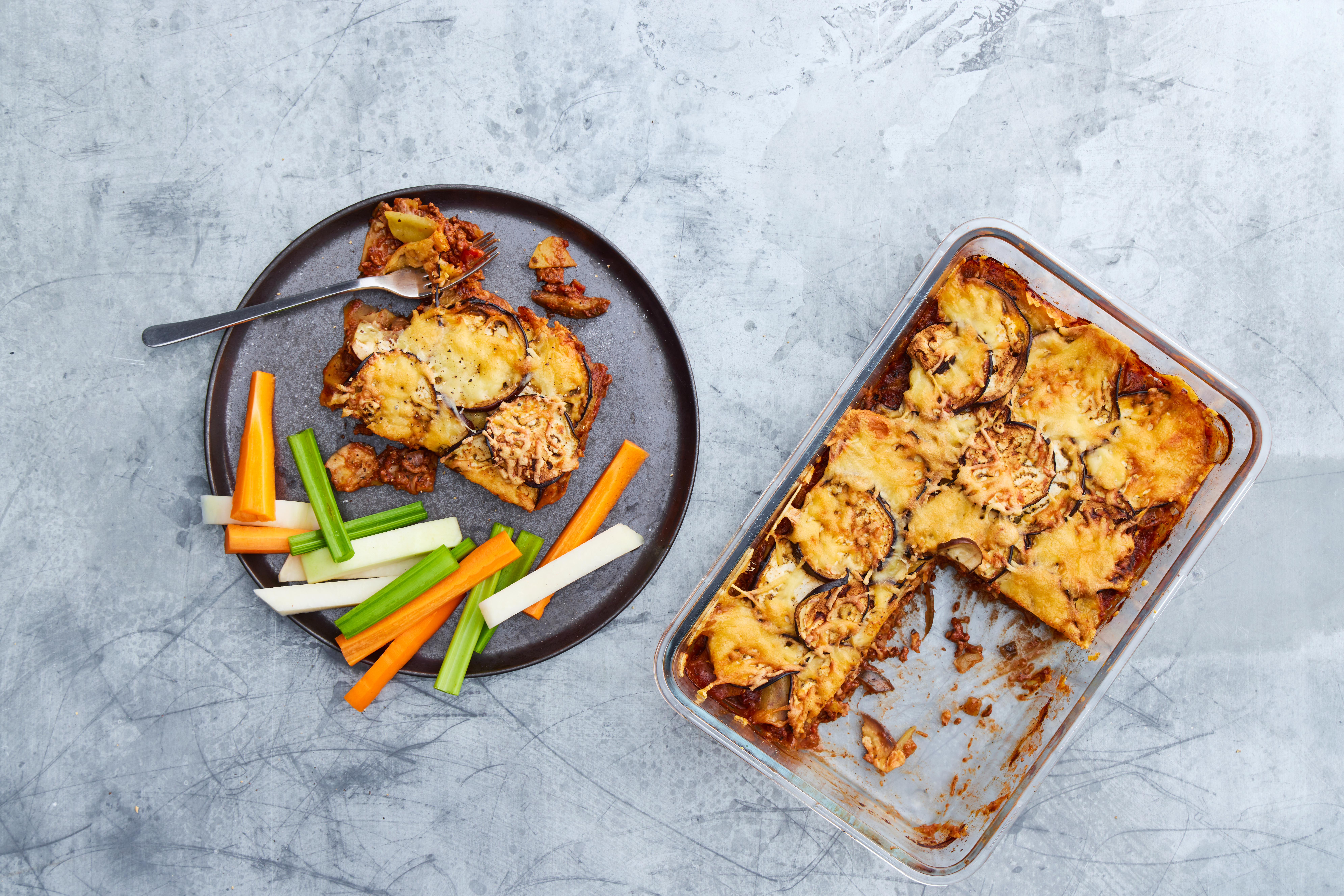 Moussaka med gnavegrønt - søndag og mandag uge 9