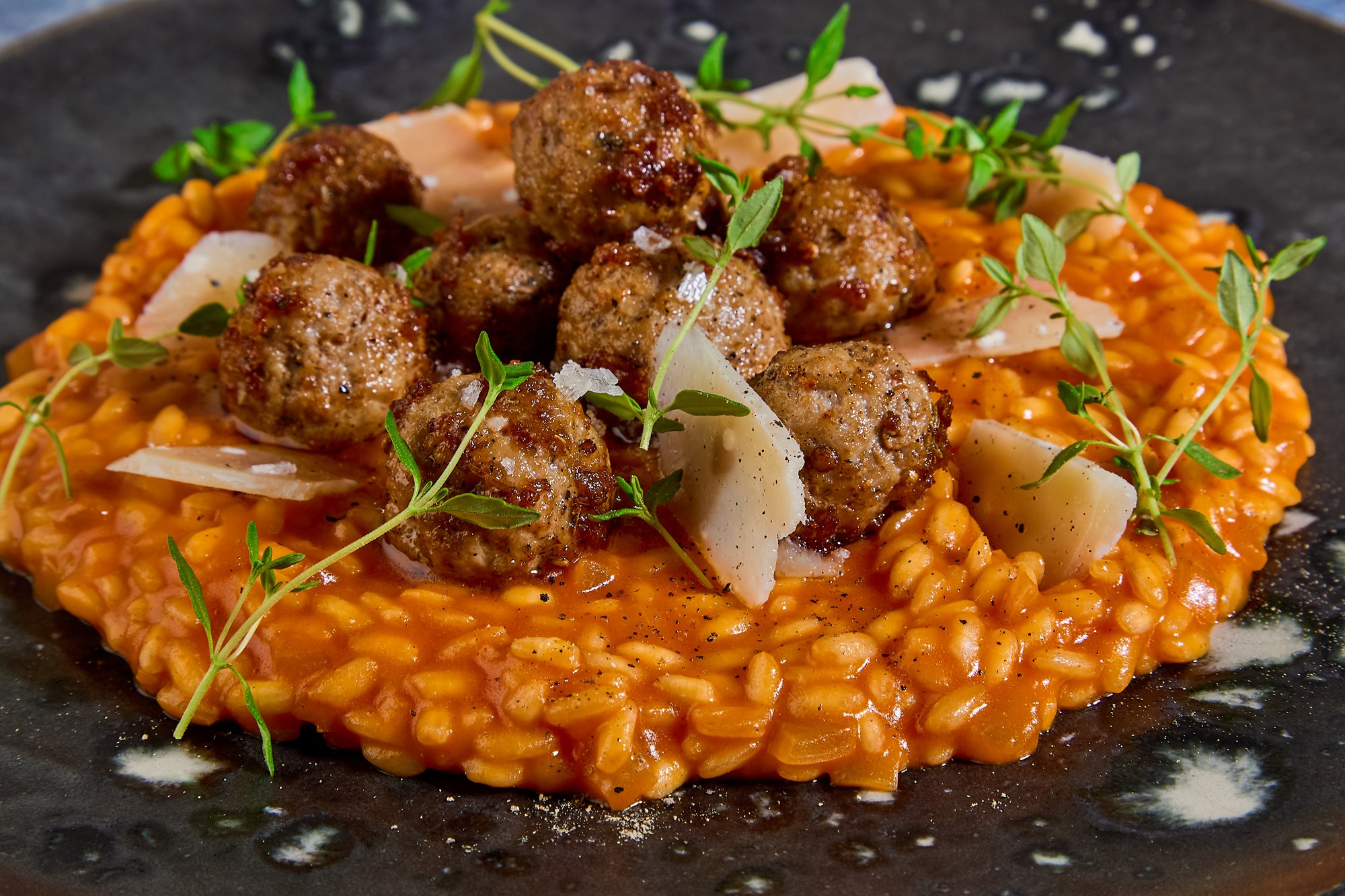 Tomatrisotto med italiensk polpette
