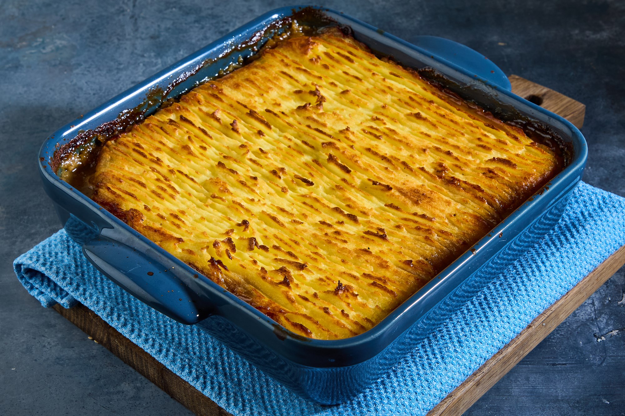 Kyllingepie med spinat og mos