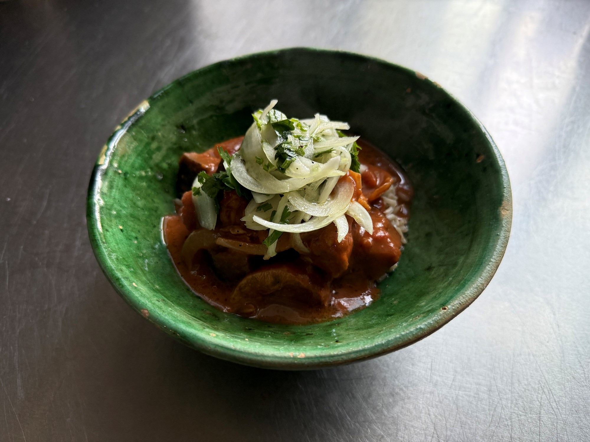 Garam masala kylling med ris og aubergine