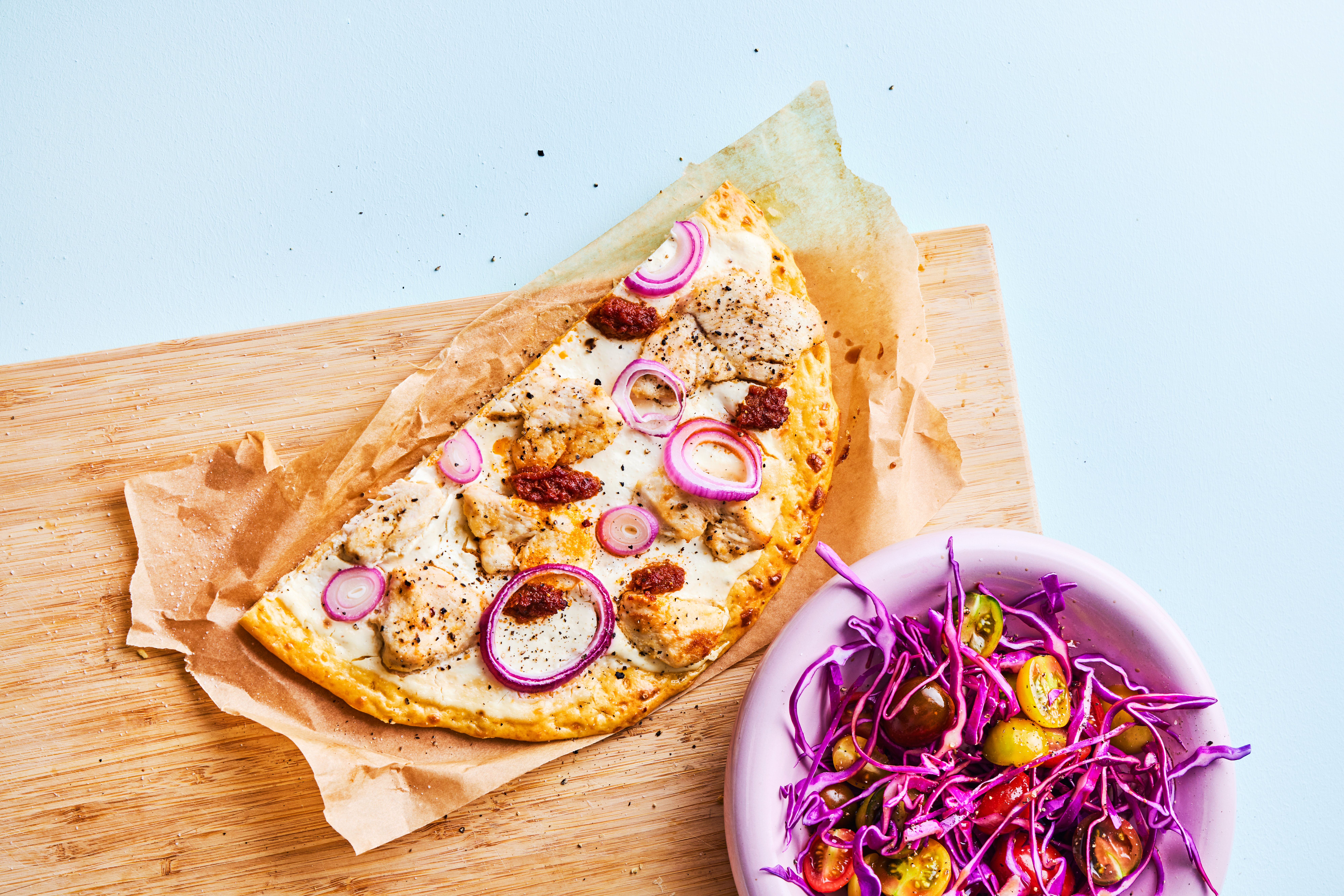 Hytteostpizza med kylling