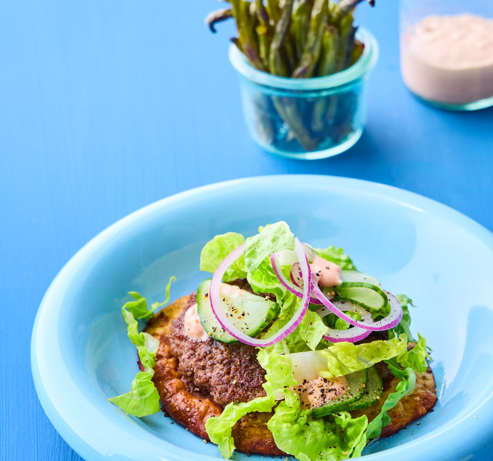 Smashed proteinburger