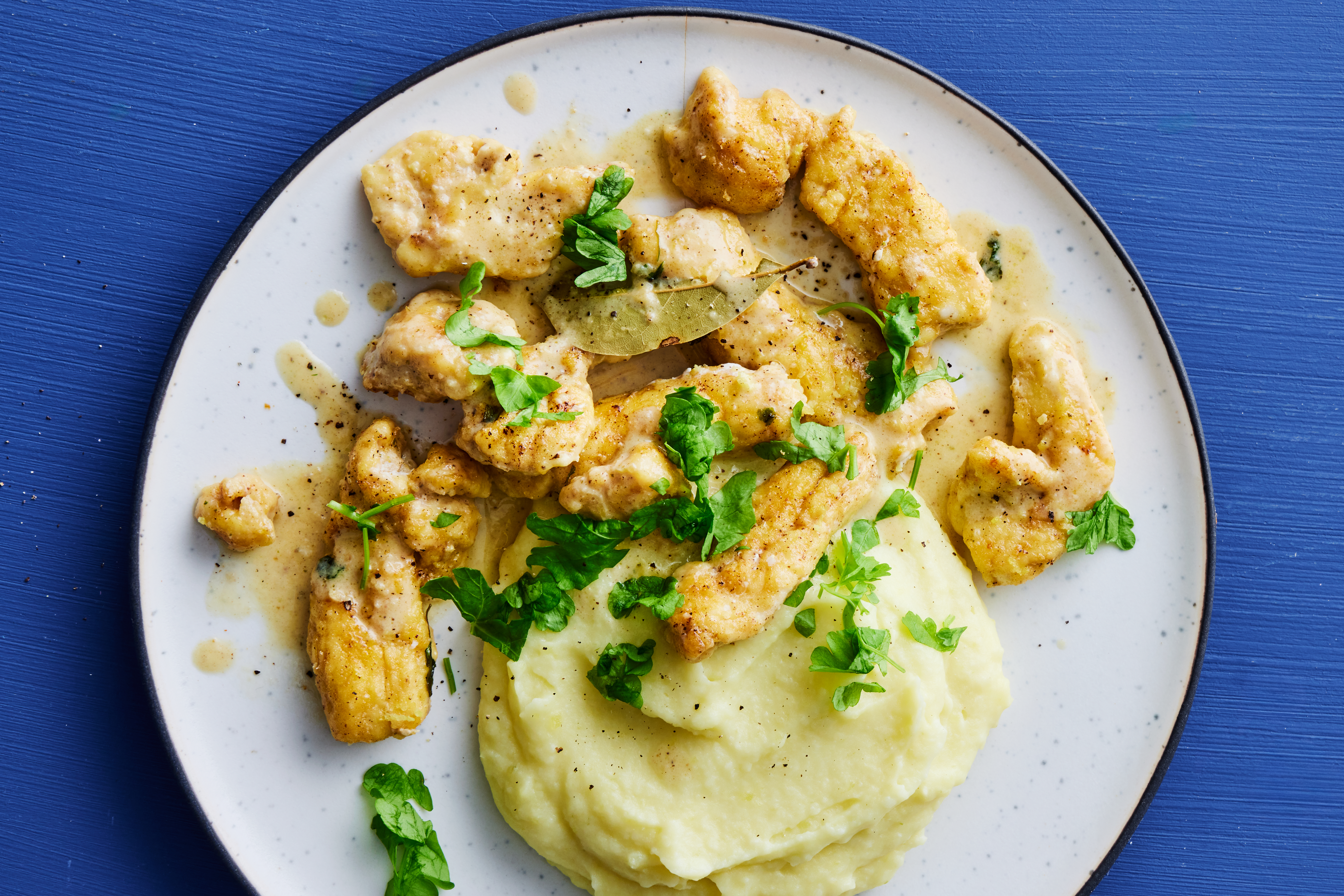 Cremet krydret kylling med mos