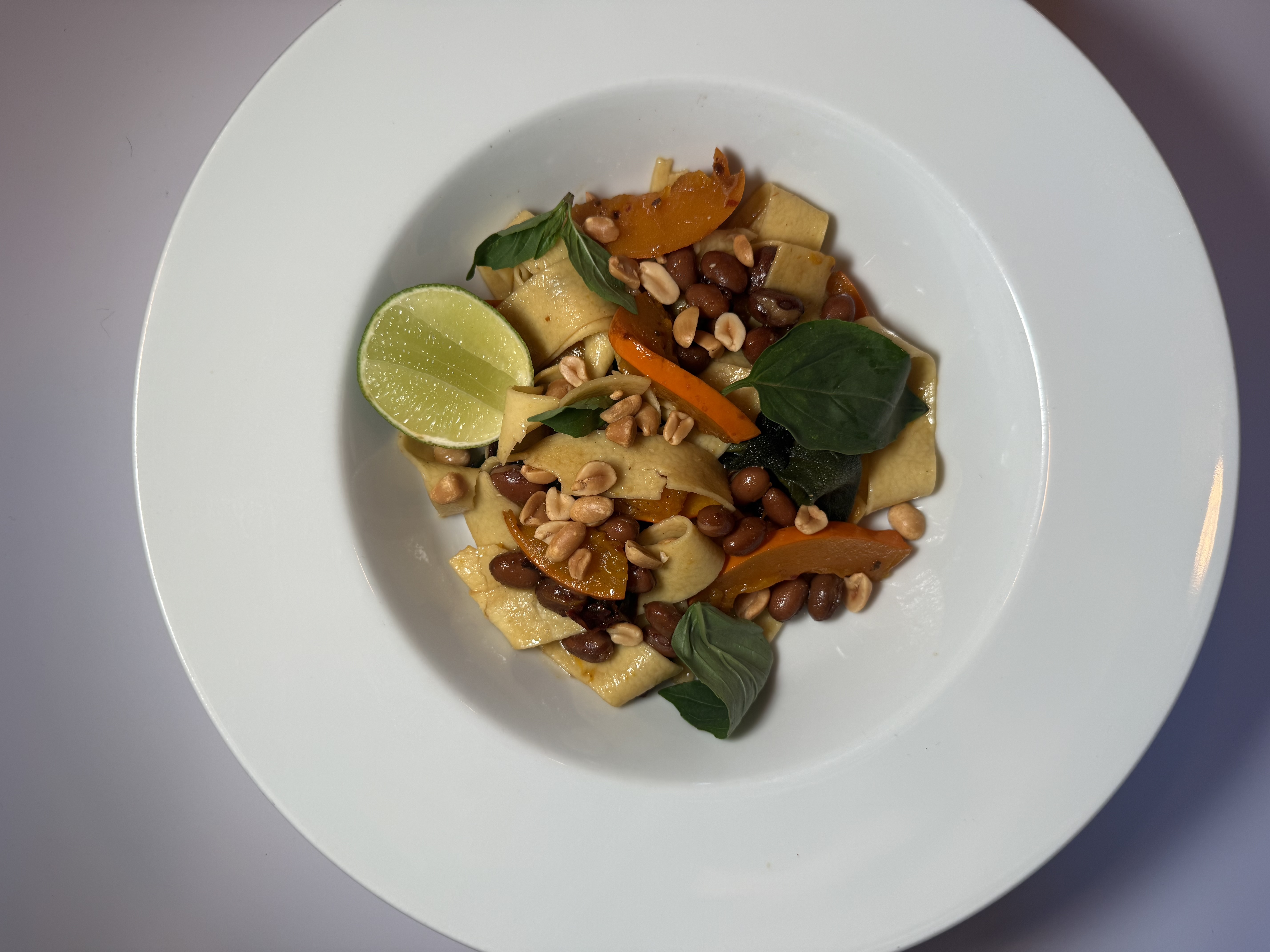 Pappardelle med græskar og peanuts