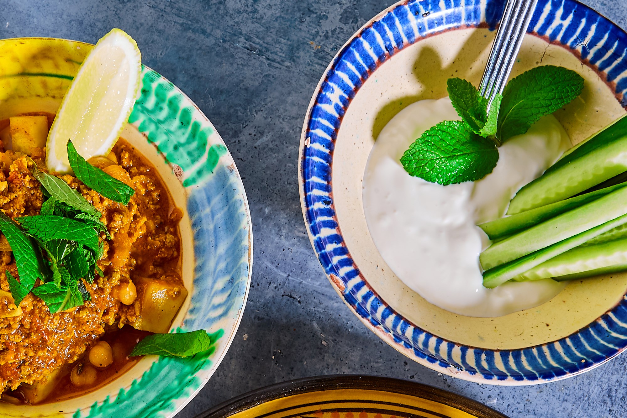 Keema med kikærter og raita