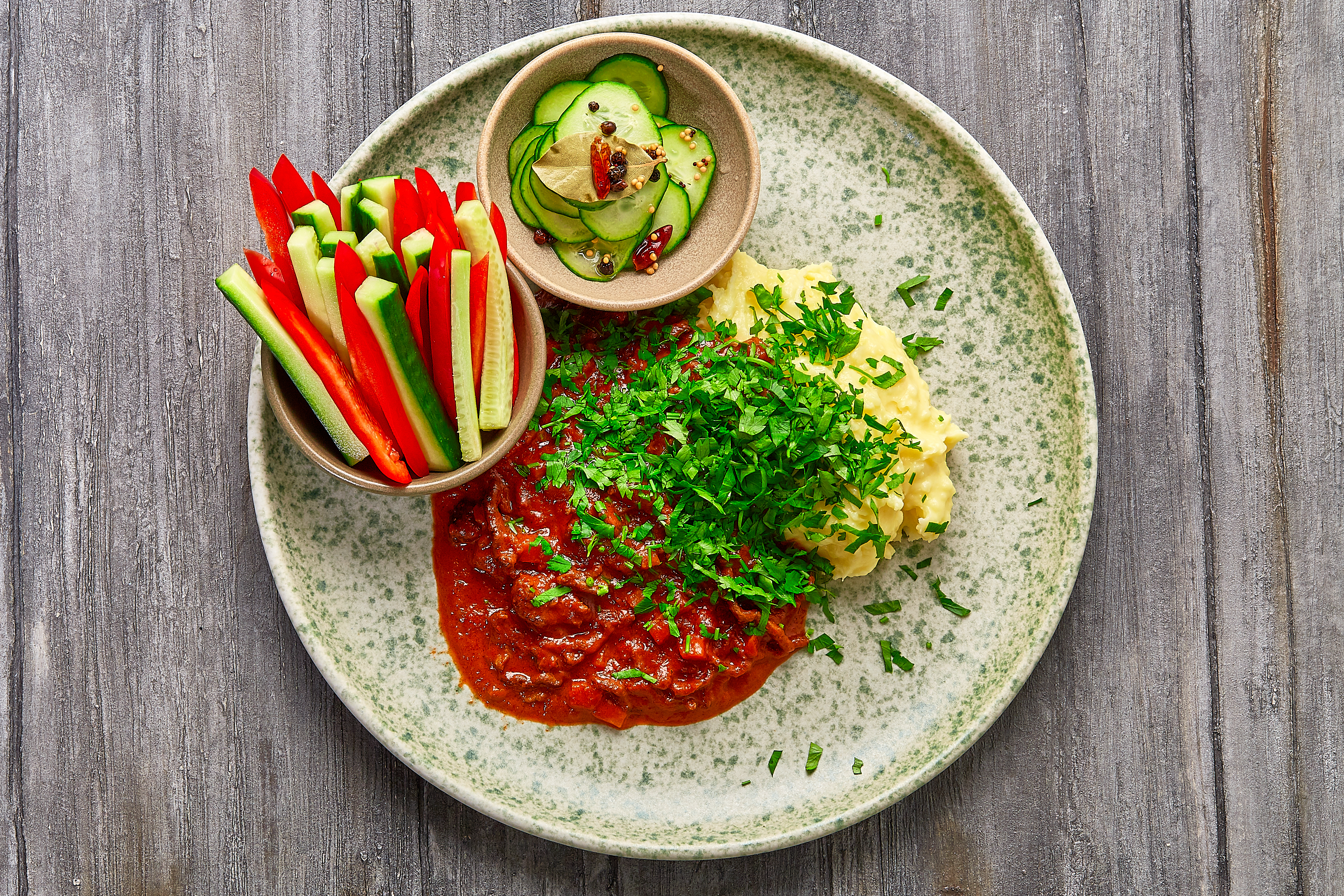 Heat: Millionbøf med knuste kartofler & purløg