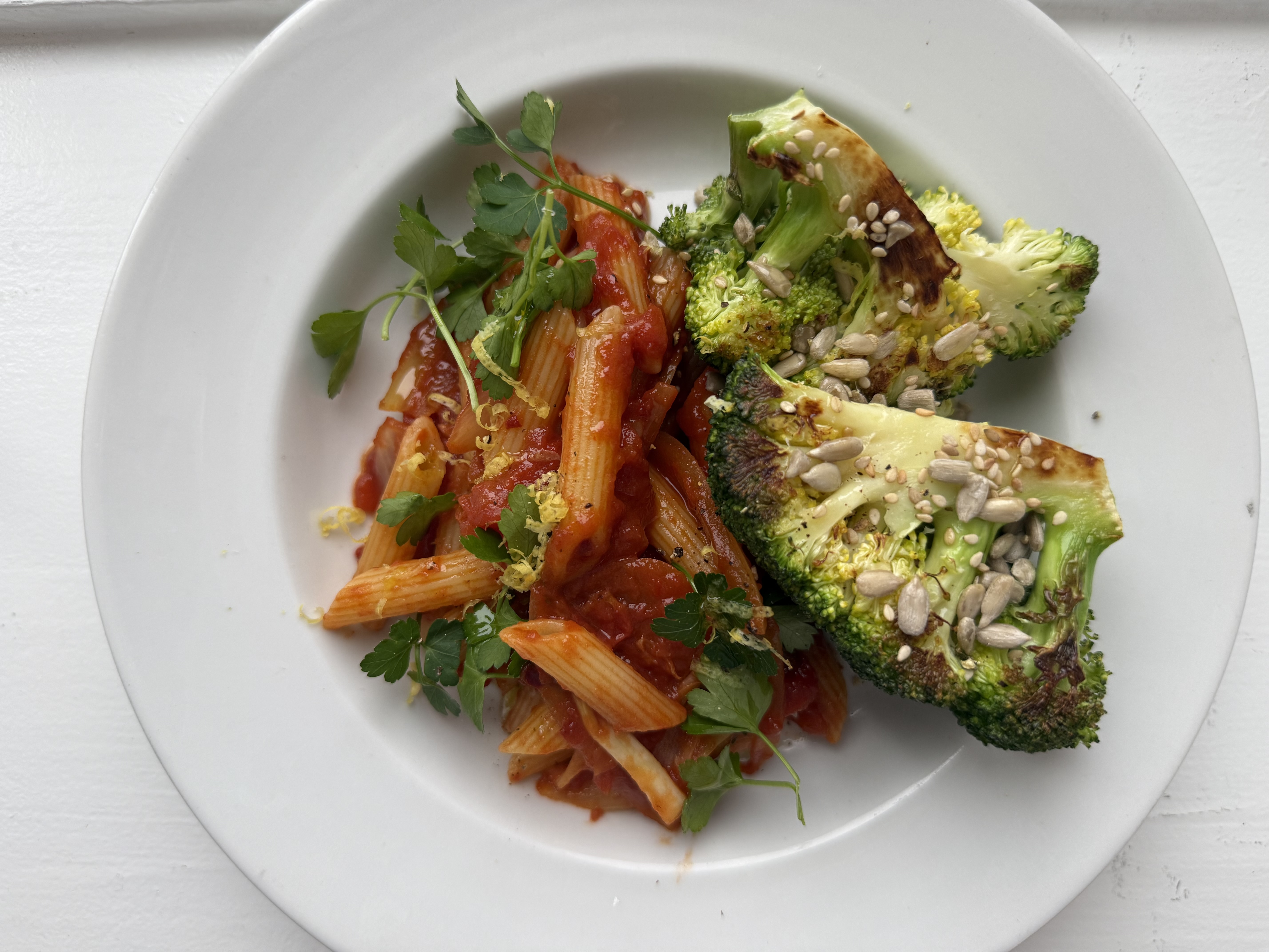 Penne arrabiata med gremolata