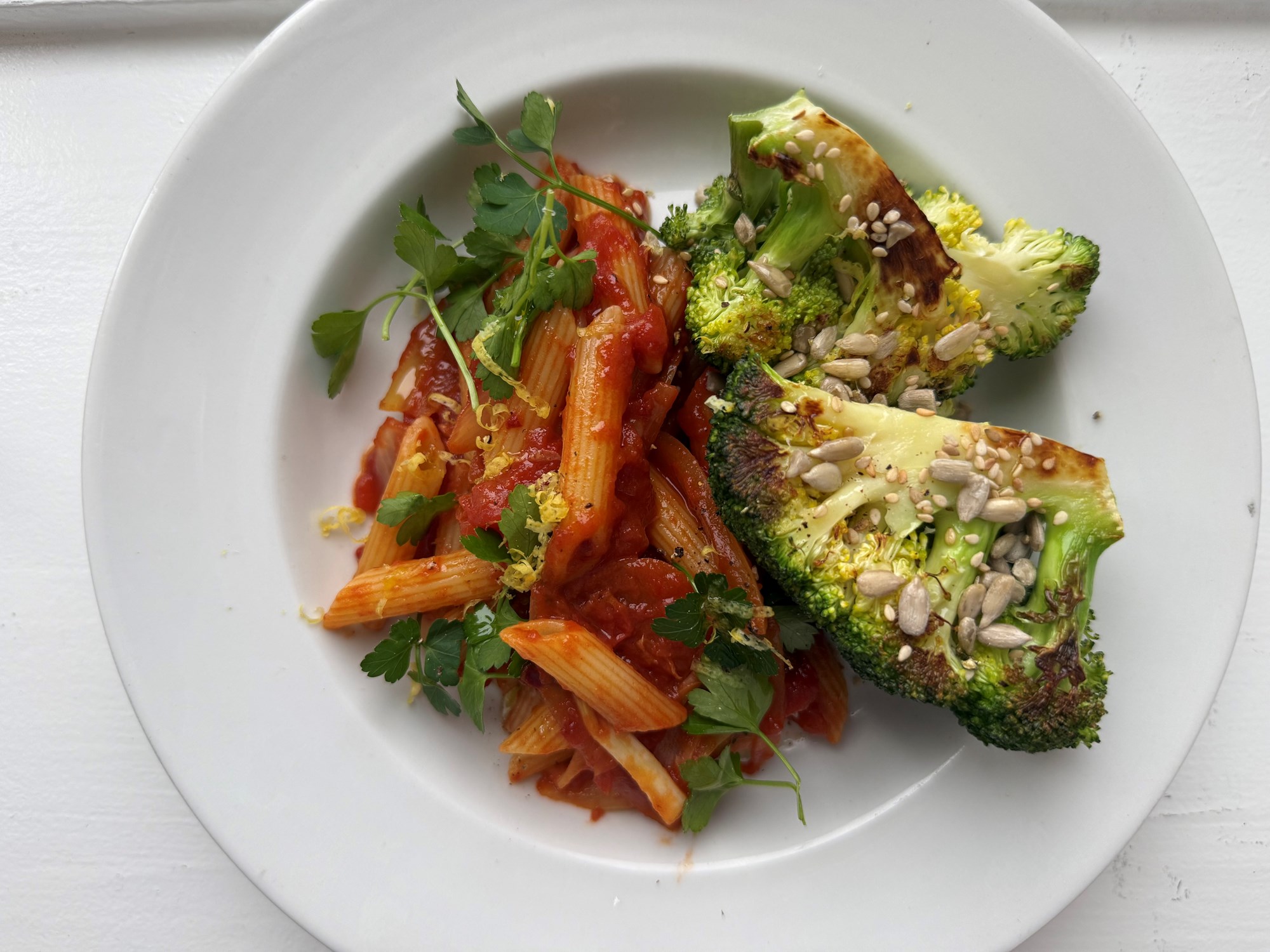 Penne arrabiata med gremolata