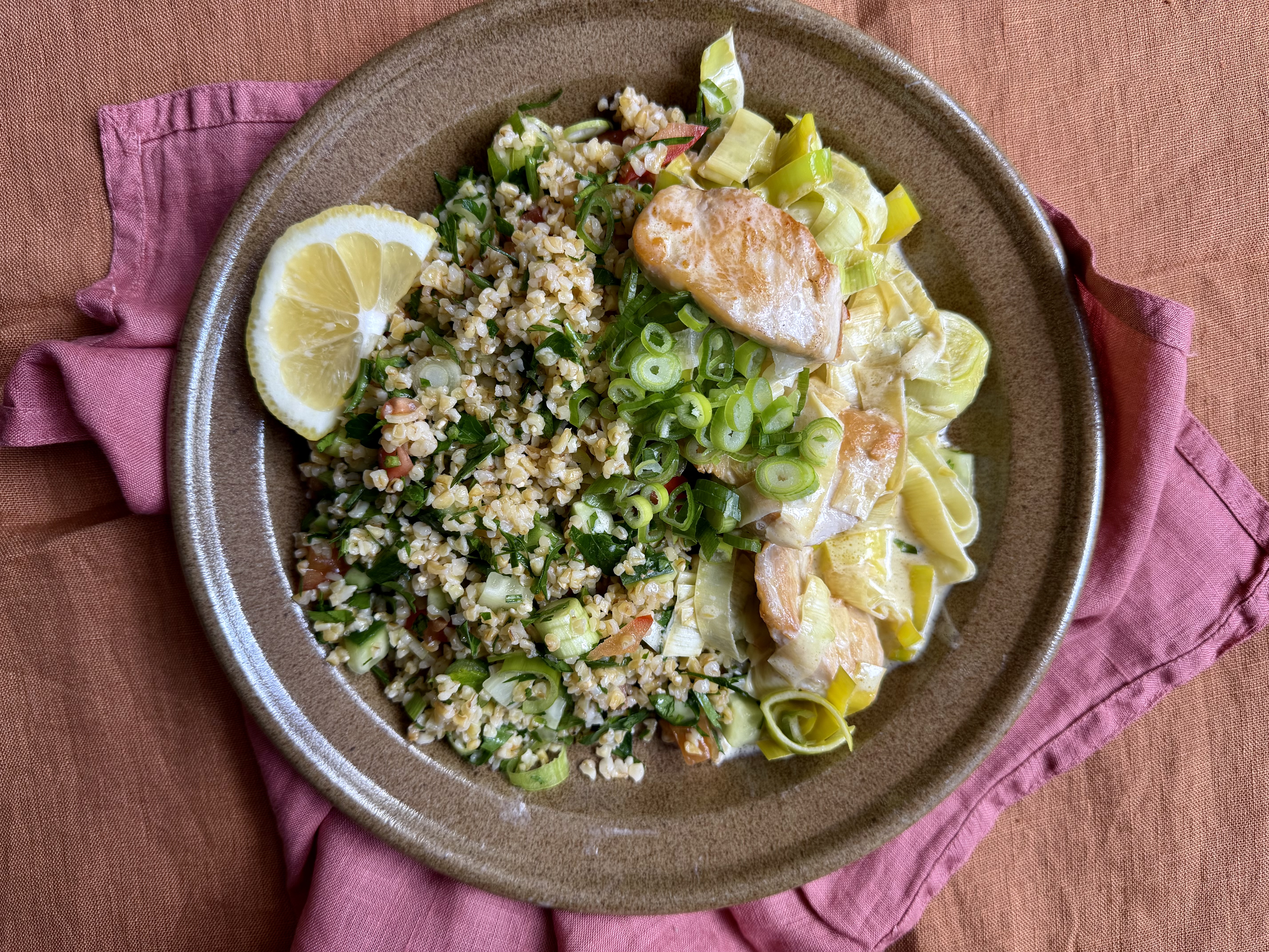 Cremet citronkylling med porre og tabouleh