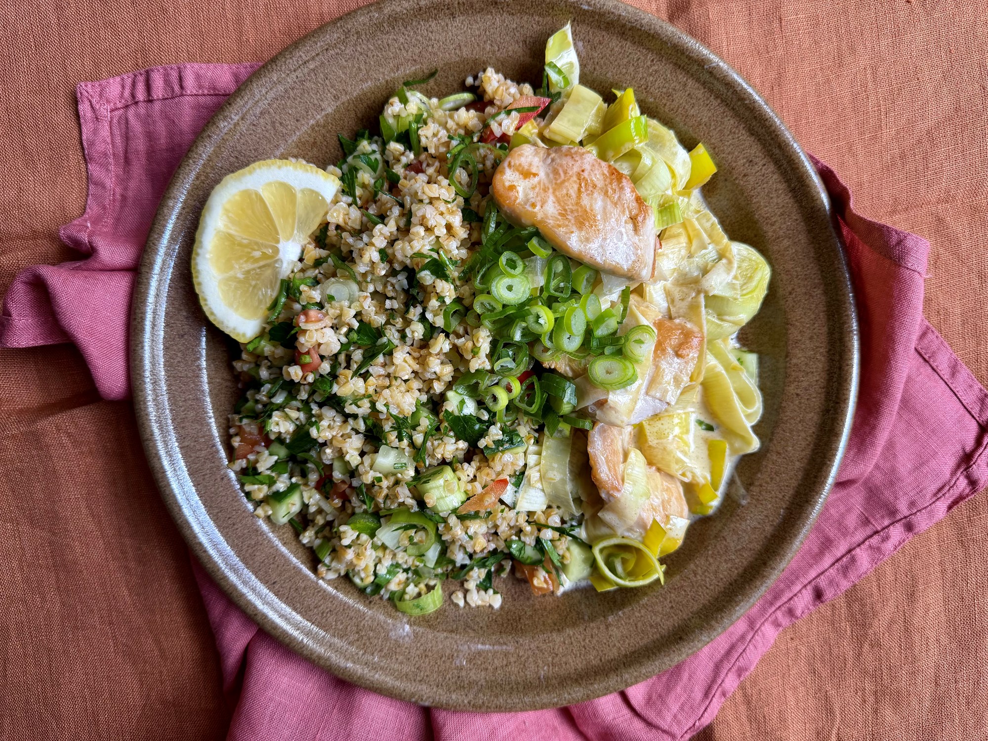 Cremet citronkylling med porre og tabouleh