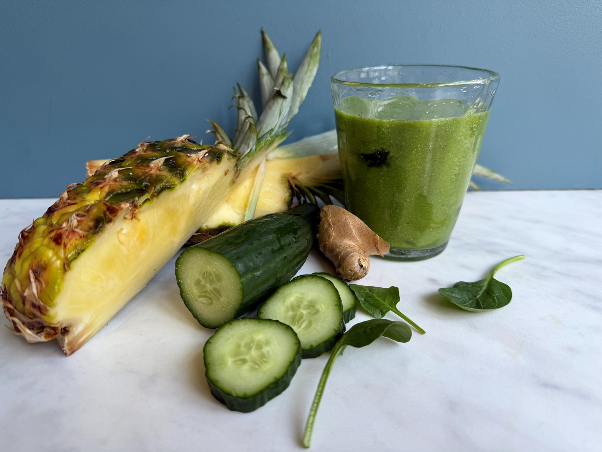 Green piña - ananas, agurk, Kiwi, spinat