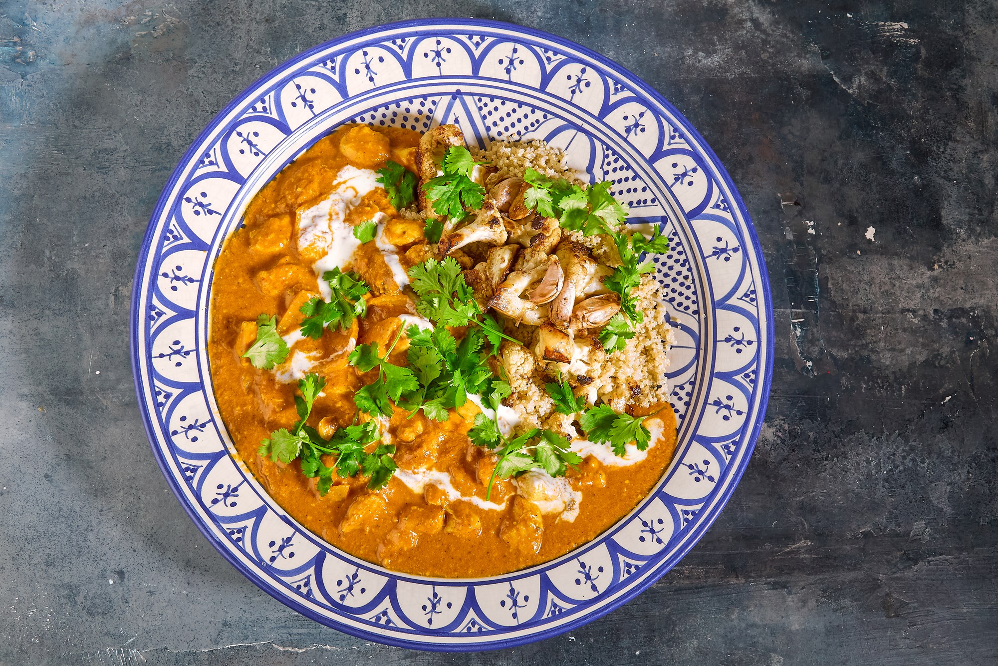Heat! kylling tikka masala med quinoa, ristet blomkål og koriander
