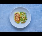 Stegt kuller på mosede kartofler med kota, bagt porre og valnødder