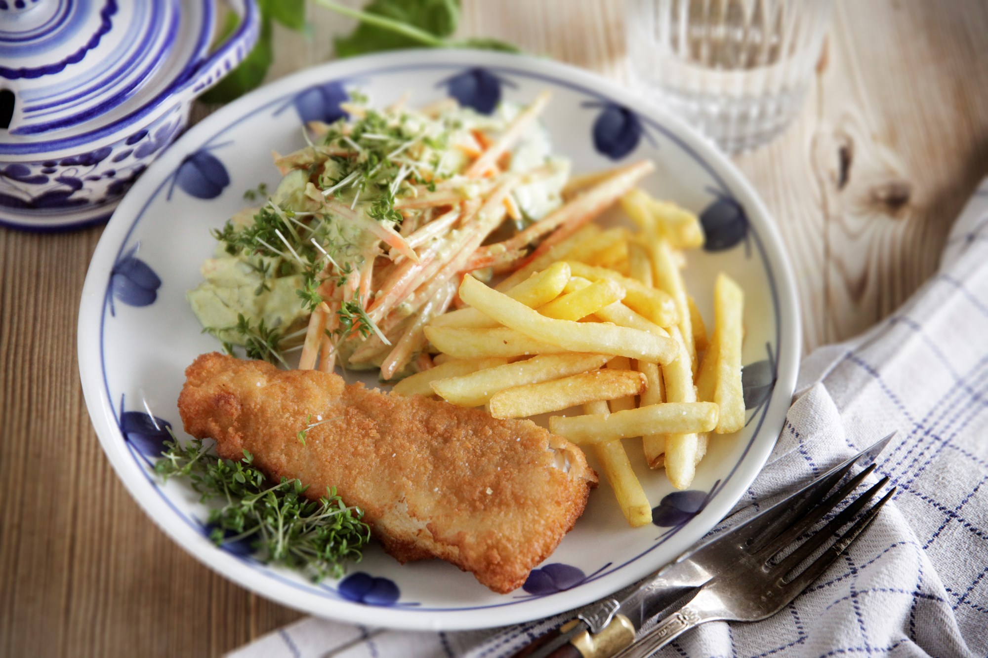 Fish n Chips med Piccalilly-salat