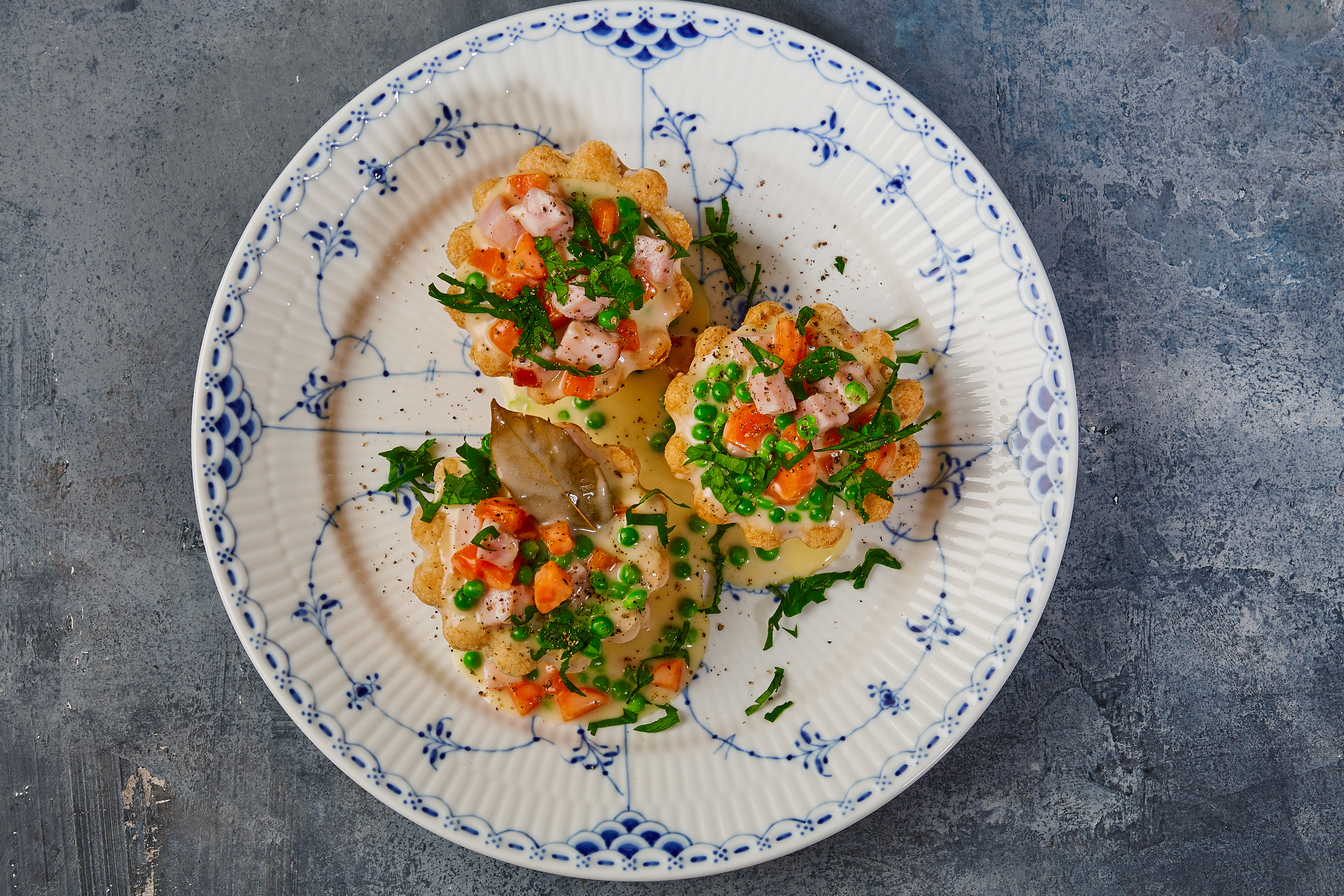 Heat: Tarteletter med skinke, grønærter, broccoli & gulerødder