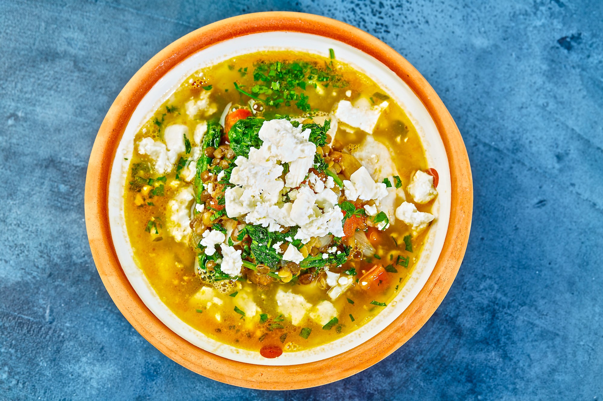 Fakes soupa - græsk linsesuppe med pocheret kuller